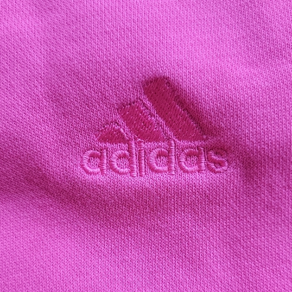 Adidas Unisex Vibrant Pink French Terry  Shorts - Picture 2 of 4